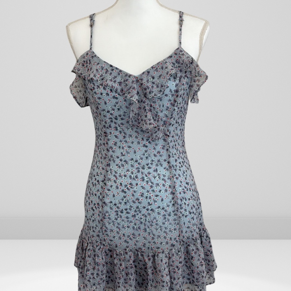 Lulus Sing Sweetly Light Blue Floral Print Mini Dress